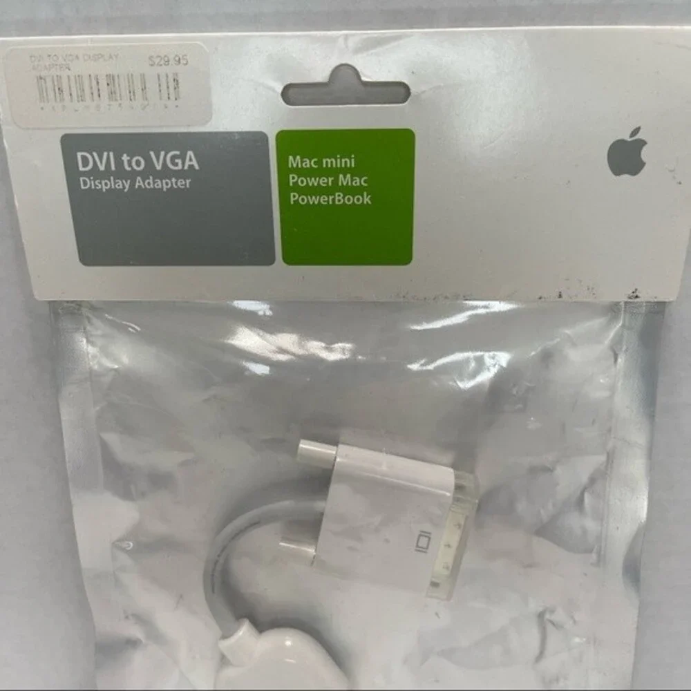 Apple DVI to VGA Display Adapter Cable M8754G/A Genuine New in Package White